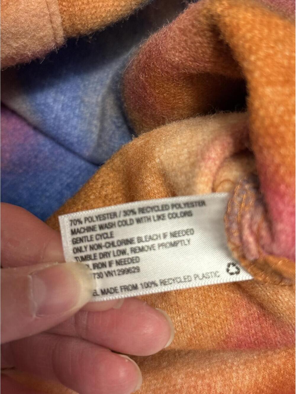 Wild Fable Multicolor Tie-Dye Fleece Shacket Size M Good Used Condition - Picture 8 of 8